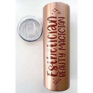 Esthetician Travel Mug Tumbler 20oz with Lid Copper Hot Cold Skinny OneBttl